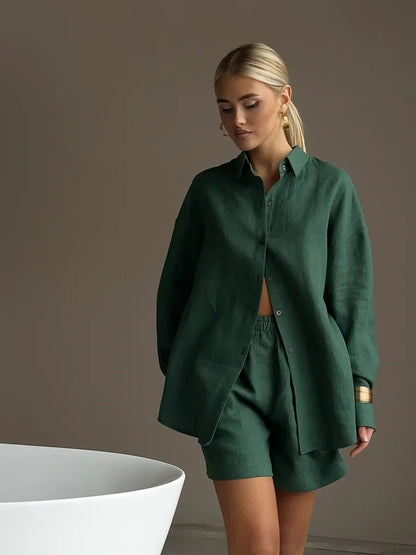 Women's Linen Outfit Summer Set