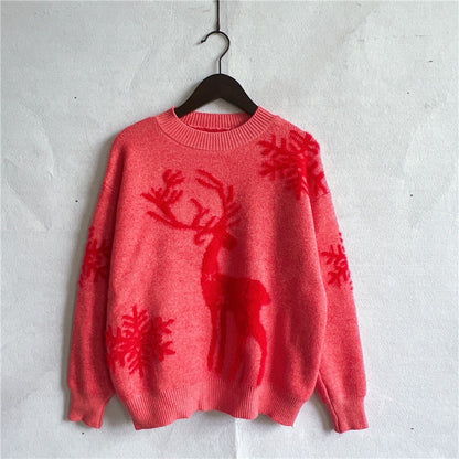 Women's Festive Reindeer Design Christmas Sweater