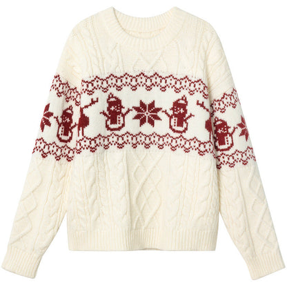Women's Festive Christmas Jumper Snowman Design