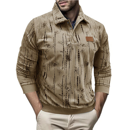 Patterned Women's Blouse Casual Button Collar