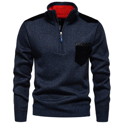 Men's Stand-Up Collar Jumper Modern Practical