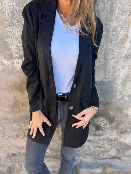 Women's Suede Blazer Elegant Comfortable