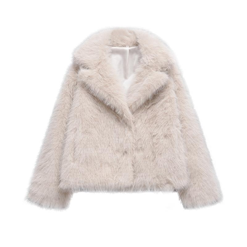 Women's Elegant Long Faux Fur Blazer