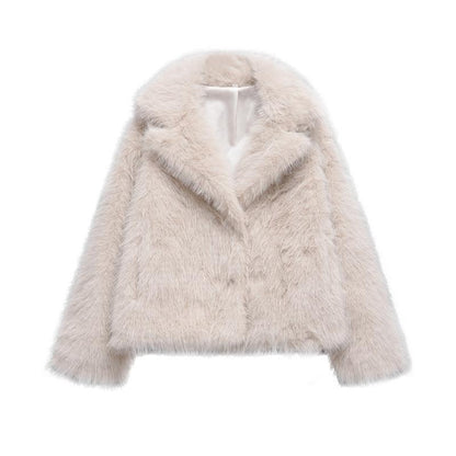 Women's Elegant Long Faux Fur Blazer