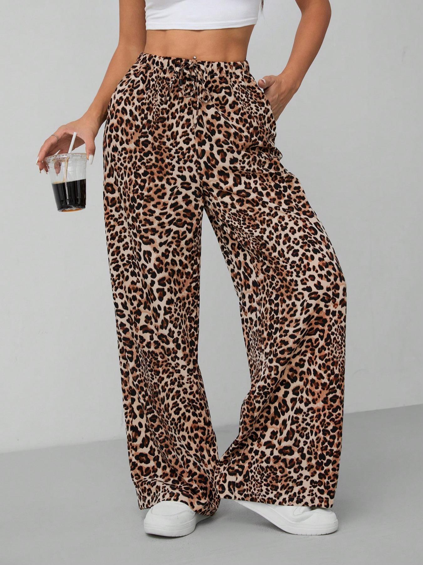 Women's Trousers Animal Print Wide Comfortable Style