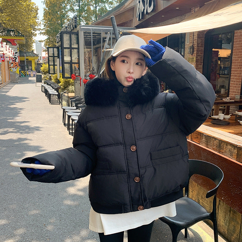 Women's Puffer Jacket Warm Luxury Faux Fur Collar