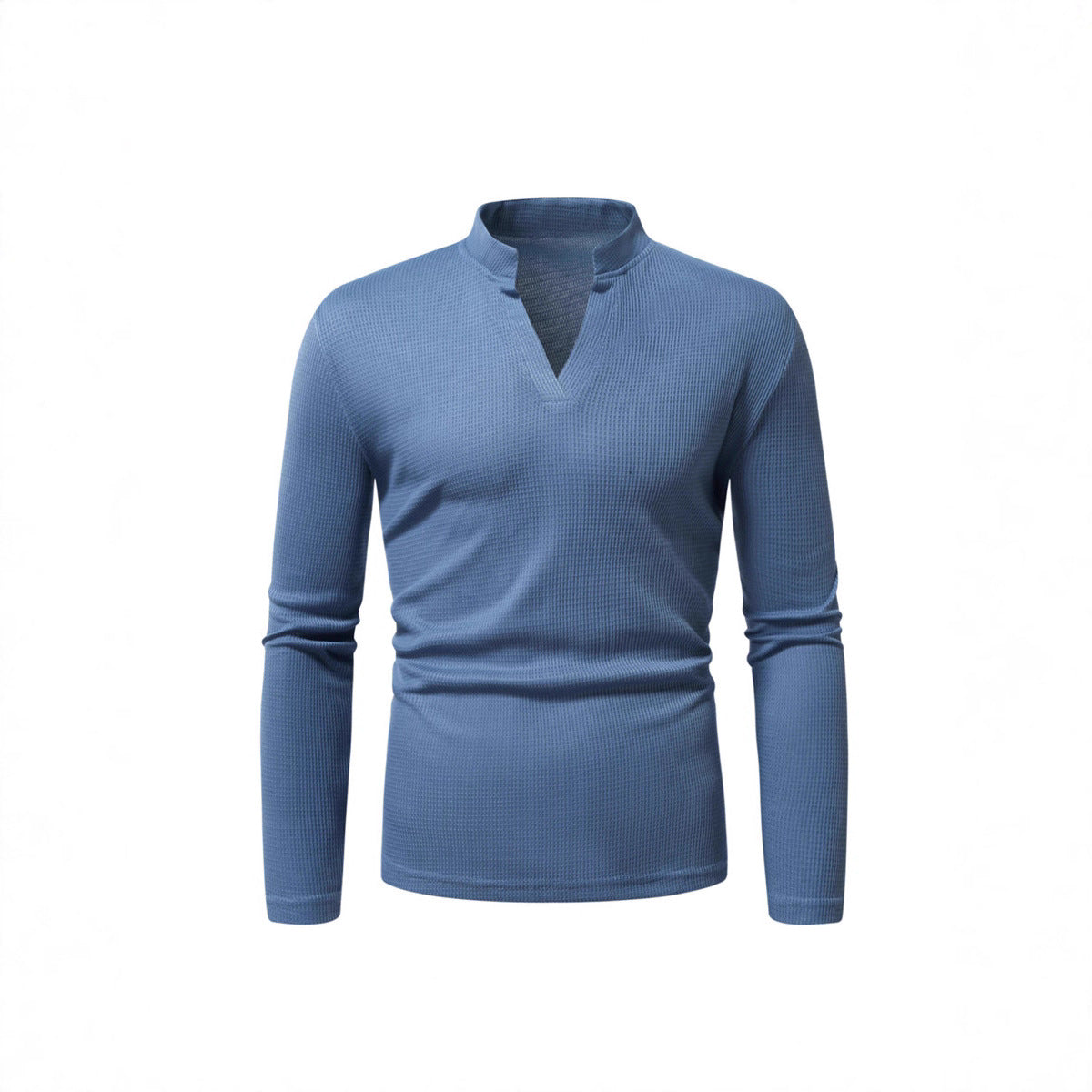 Men's Long-Sleeve Shirt Modern Stand-Up Collar Structured