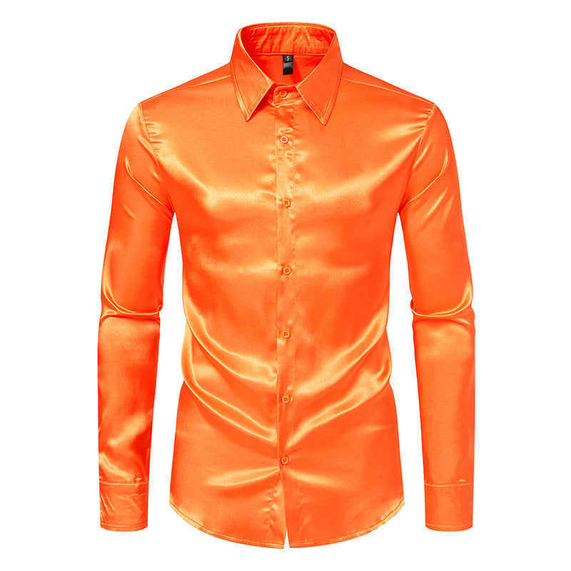 Men's Elegant Satin Shirt with Sheen