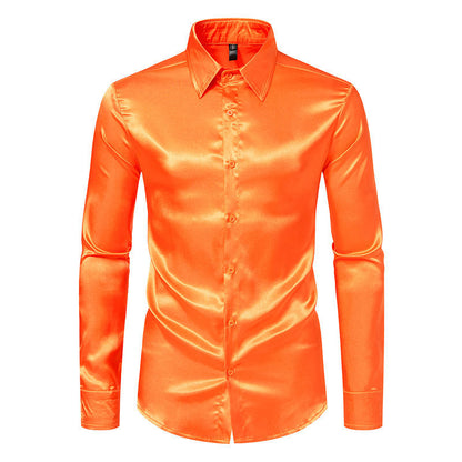 Men's Elegant Satin Shirt with Sheen