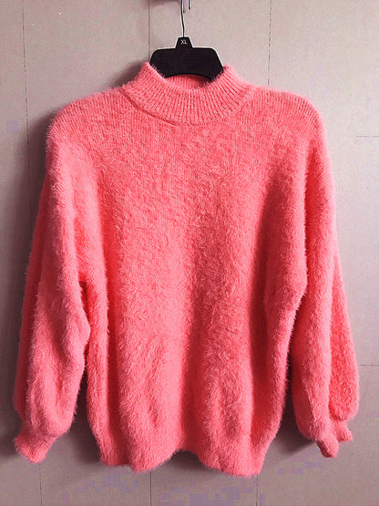 Damen Rollkragenpullover Weich Strukturiert