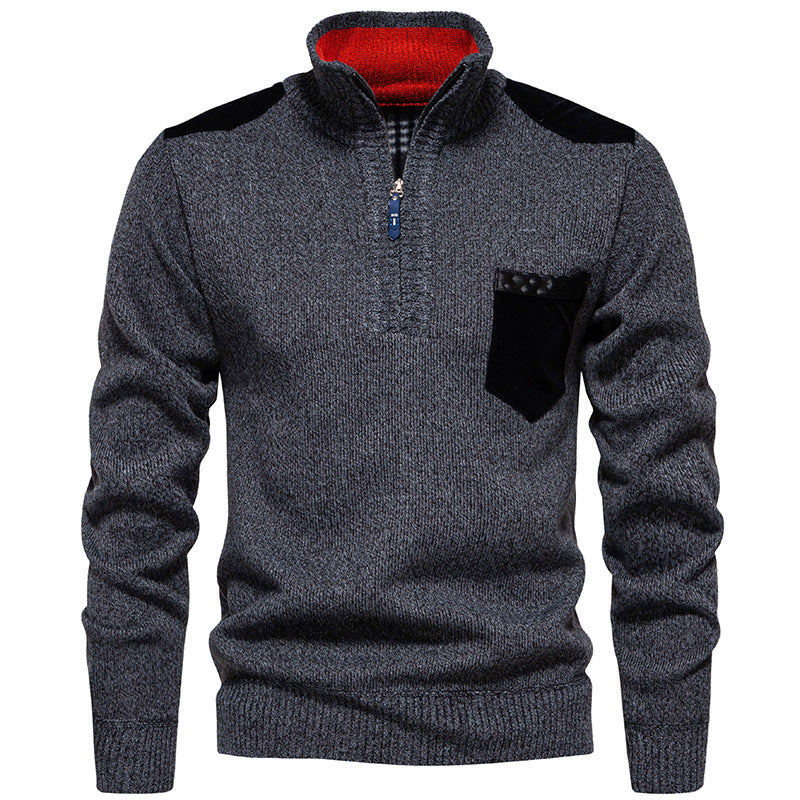 Men's Stand-Up Collar Jumper Modern Practical