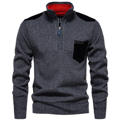 Men's Stand-Up Collar Jumper Modern Practical
