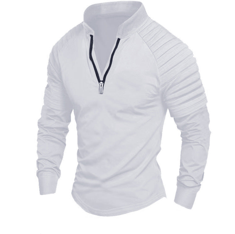 Men's Long-Sleeve Sporty Functional Zip-Up Shirt
