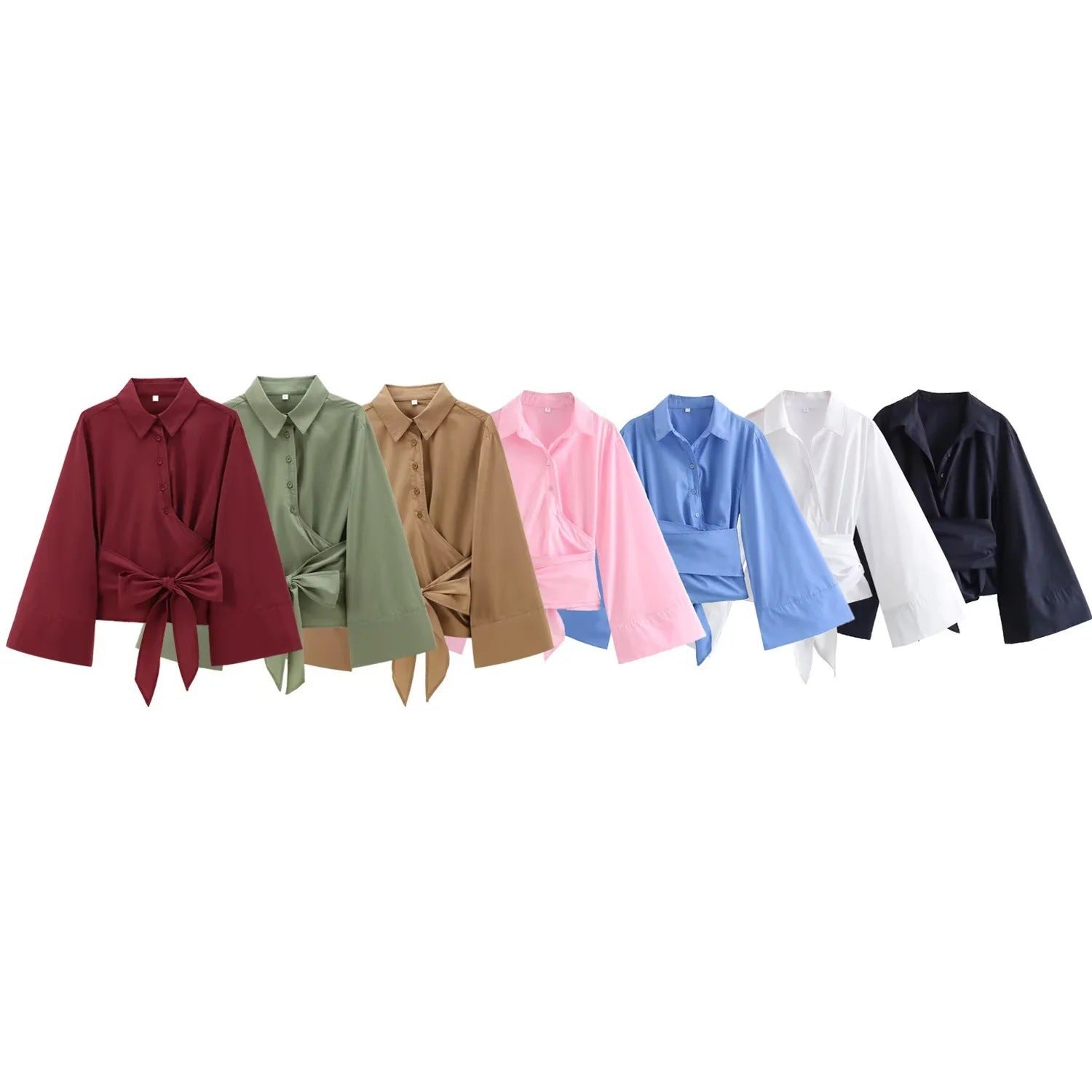 Elegante Damenbluse Weite Ärmel Taillierte Form - IdealeKleiden