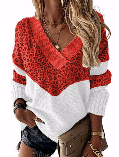 Women's Stylish Leopard Print Trendy Sweater