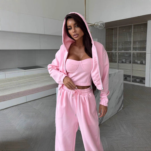 Damen Hoodie Set Frauen Sportlich Komfortabel - IdealeKleiden