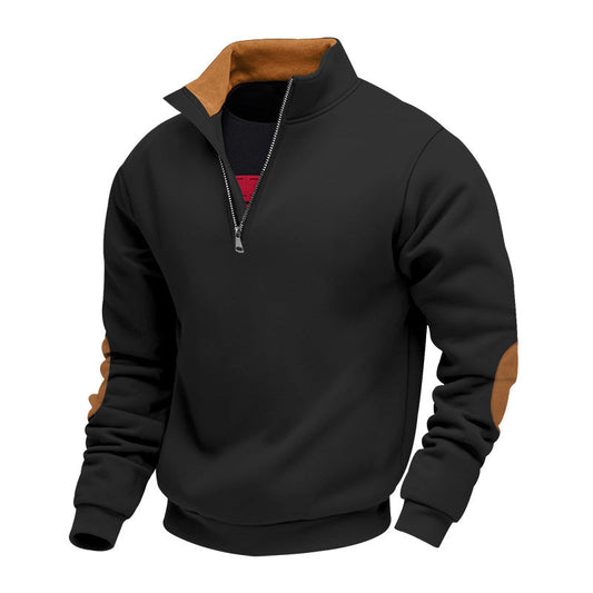 Herren Sweatshirt Stehkragen Elegantes Design - IdealeKleiden