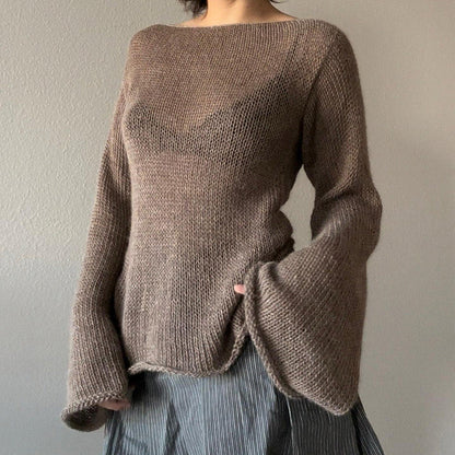 Elegant Women's Knitted Sweaters with Lace Detail