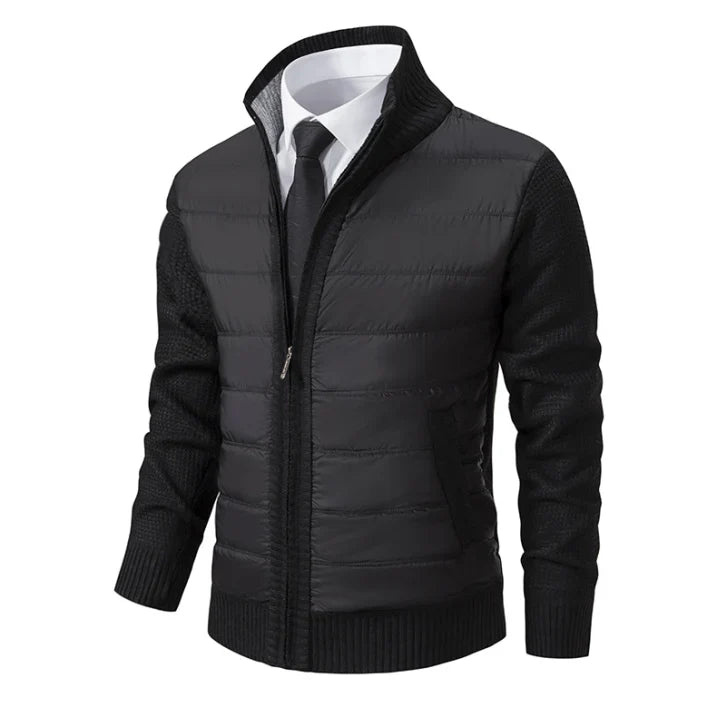 Men's Quilted Jacket Warm Insulated Long Sleeve