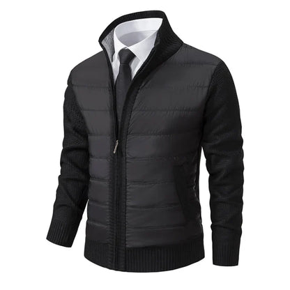 Men's Quilted Jacket Warm Insulated Long Sleeve