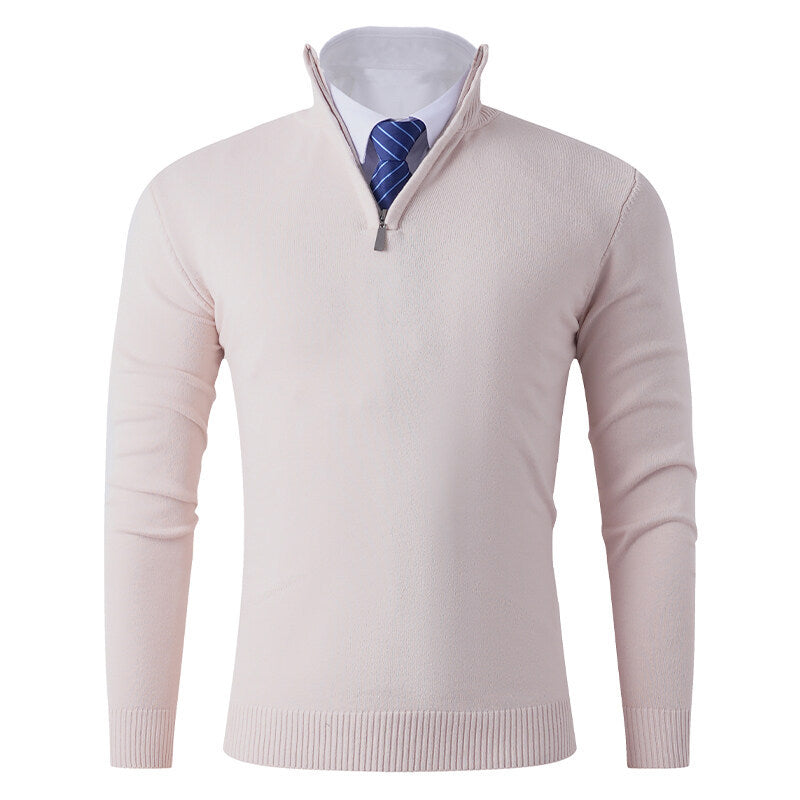 Men's Knitted Jumper Modern Zip Elastic