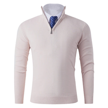 Men's Knitted Jumper Modern Zip Elastic