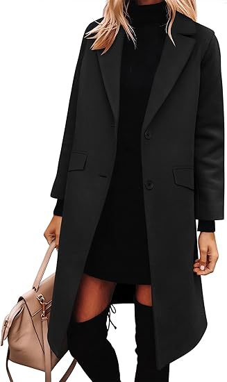 Women's Elegant Long Wool Trench Coat Classic