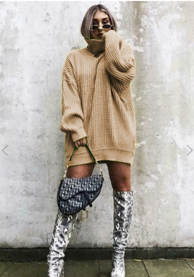 Women's Knitted Jumper Oversized Waffle Knit Trendy Style