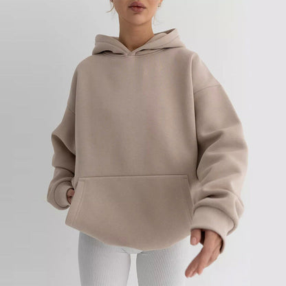 Großer Damen Hoodie Kuschelig Weich Mit Kängurutasche - IdealeKleiden