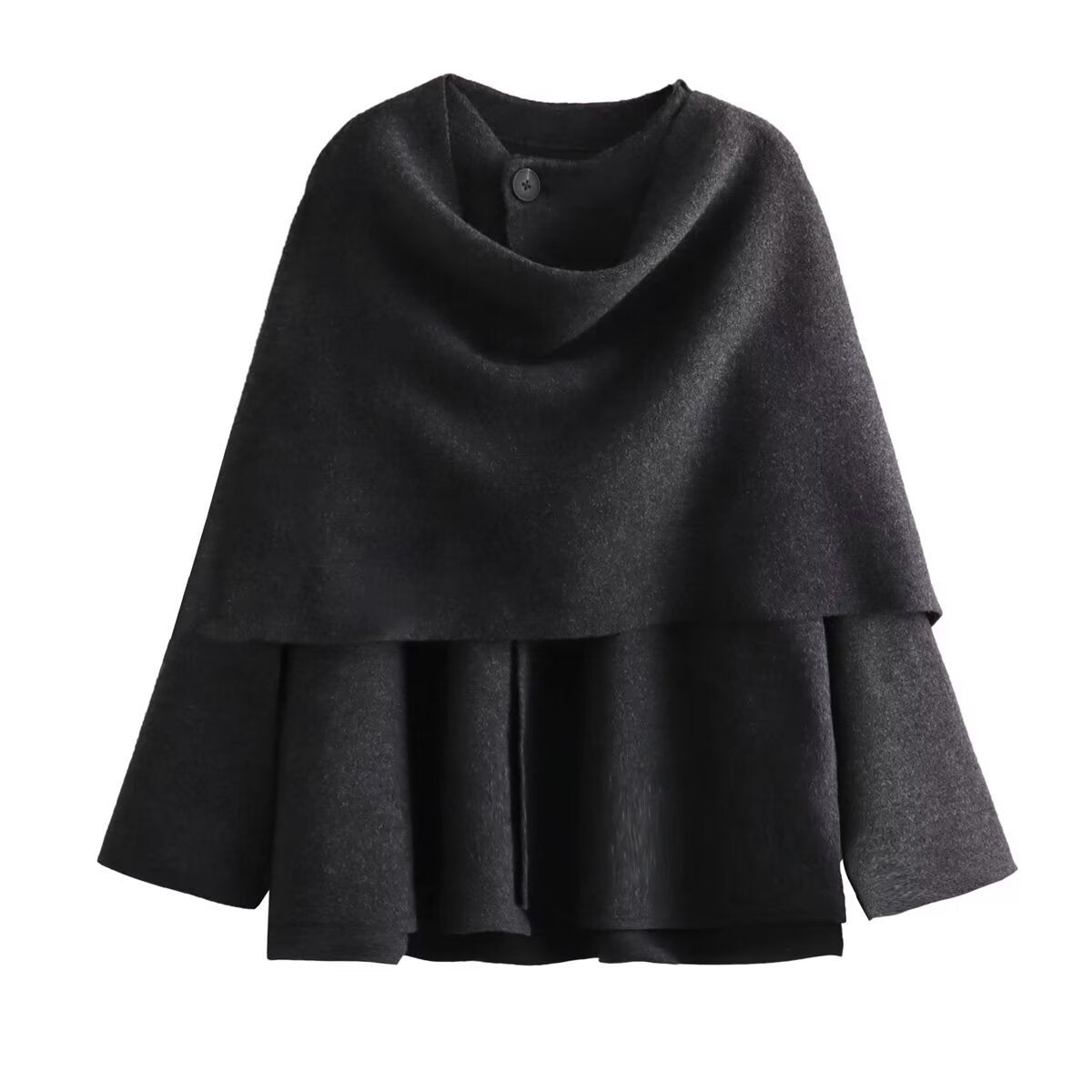 Women's Asymmetric Poncho Jacket Soft Fleece Wrap