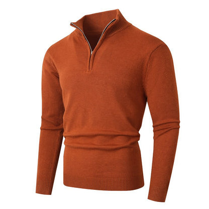 Men's Modern Pullover Half-Zip Textured Fabric