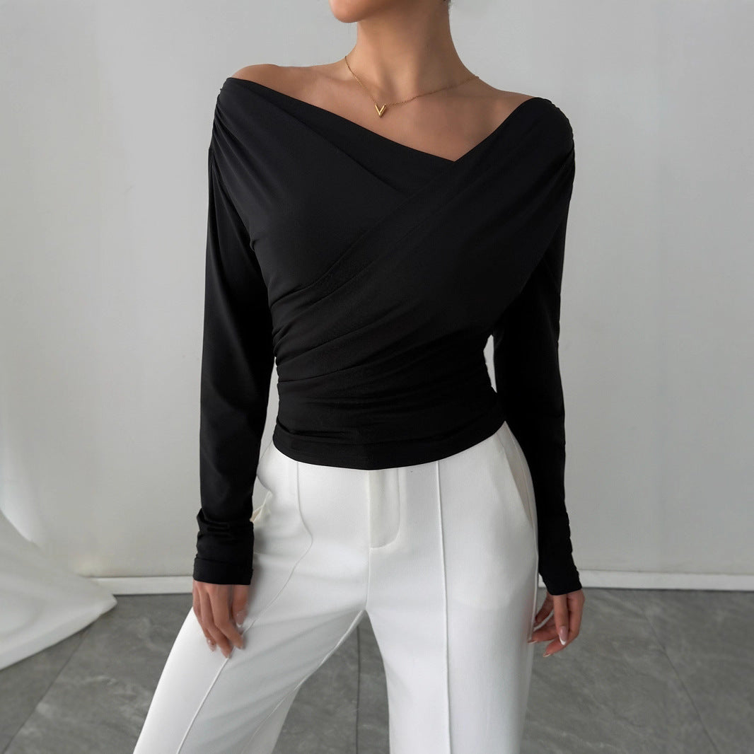 Damen Wickeltop Elegantes Oberteil - IdealeKleiden