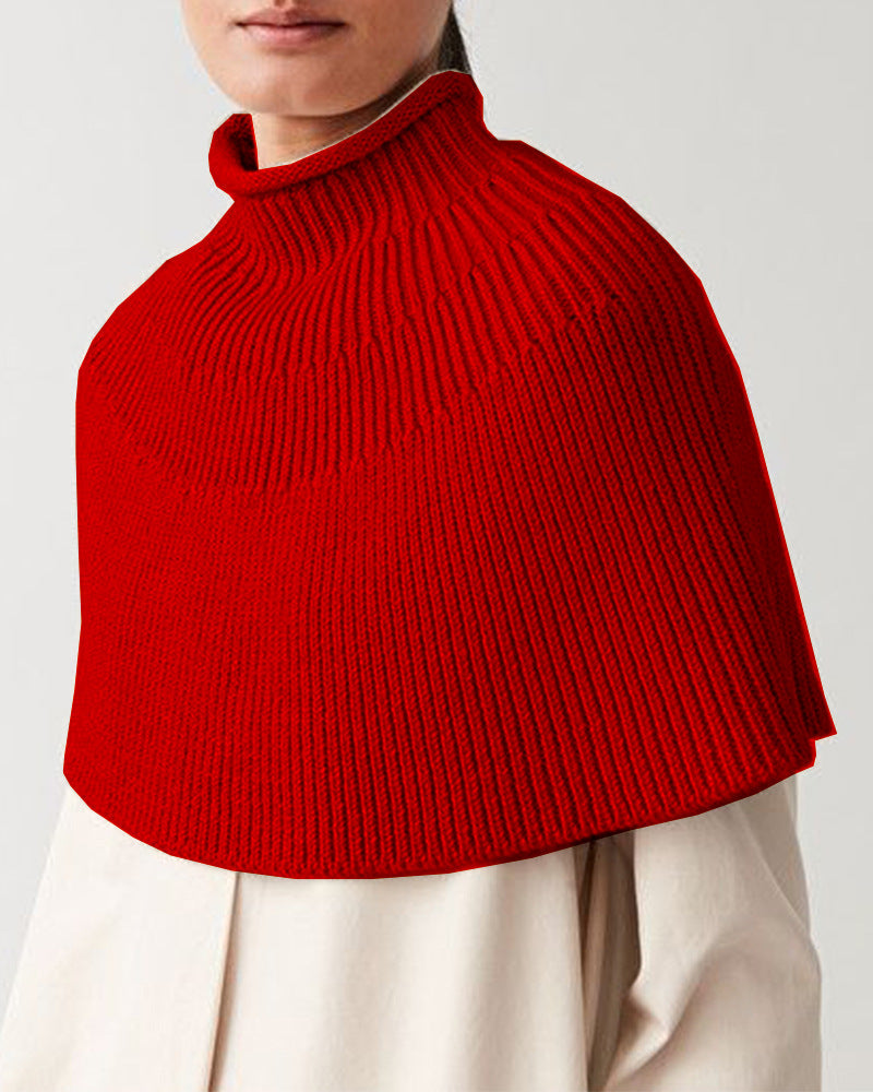 Women's Knitted Cape Elegant Design High Collar