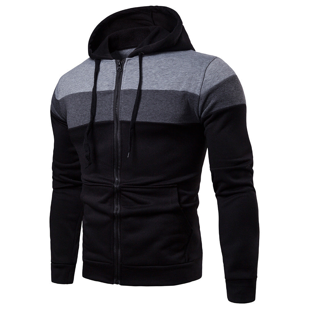 Men's Sports Jacket Color Block Design Hooded