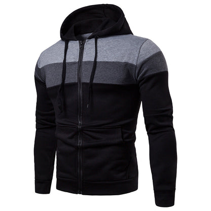 Men's Sports Jacket Color Block Design Hooded