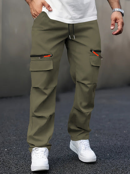 Men's Cargo Pants Comfortable Elastic Large Pockets