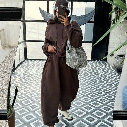 Damen Jogginganzug Bequem Oversized Style - IdealeKleiden