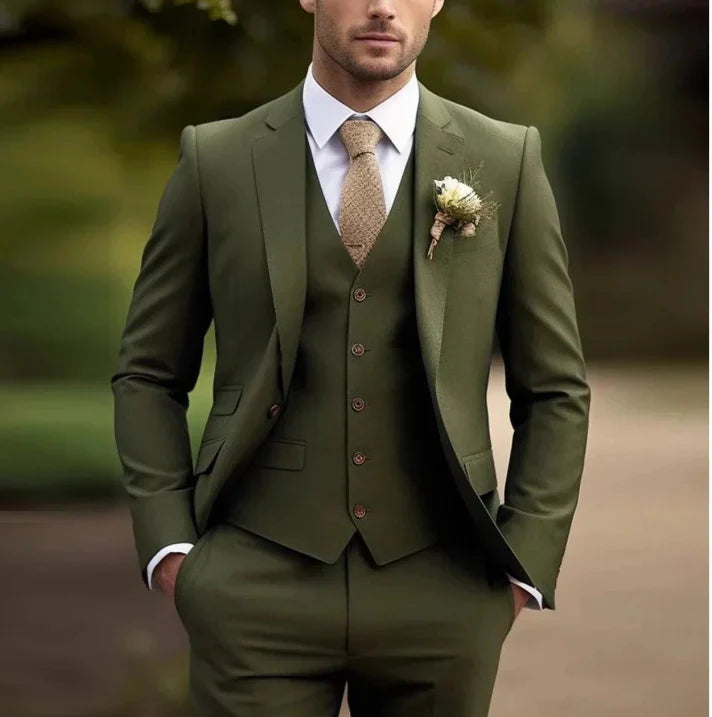 Men's 3-Piece Suit Elegant Slim-Fit