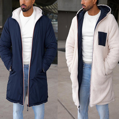 Herren Winterjacke Umkehrbar Weich Fleece Inside