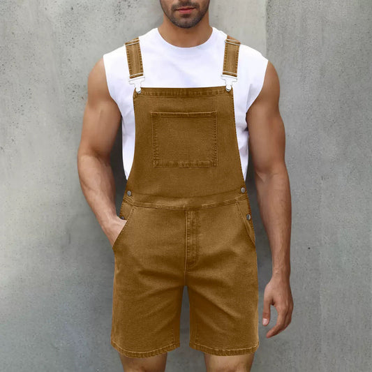 Herren Latzhose Denim Bequem Mit Taschen - IdealeKleiden
