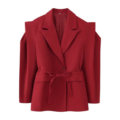Women's Oversized Blazer Jacket Elegant with Belt