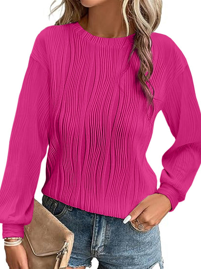 Women's Pleated Long-Sleeved Elegant Sweater