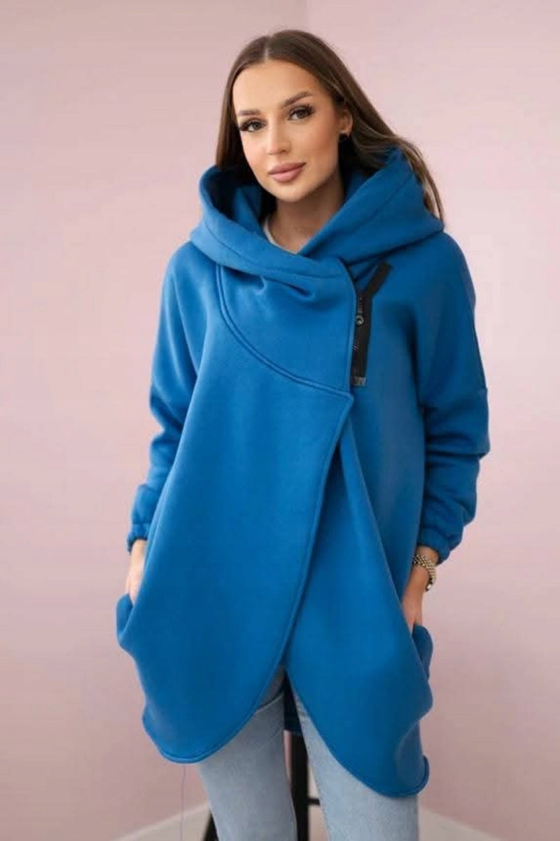 Stylish Asymmetrical Zipper Sweatjacket