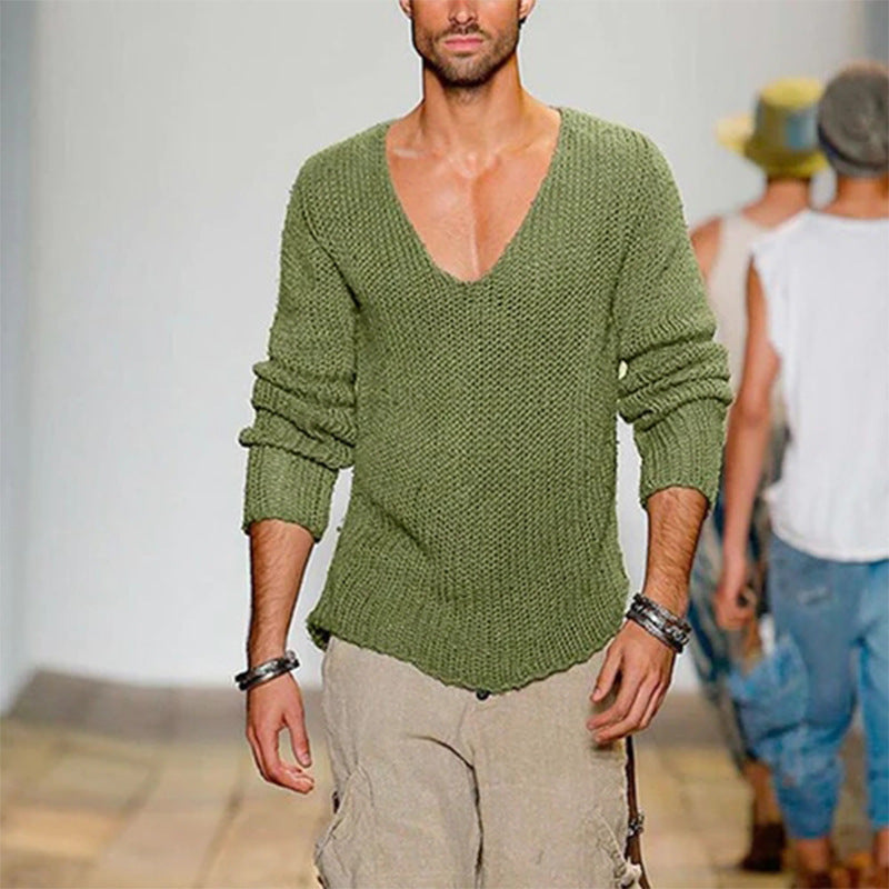 Men's Casual V-Neck Pullover Comfortable