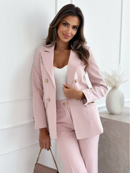 Elegant women's clothing Fitted silhouette Double-breasted button placket