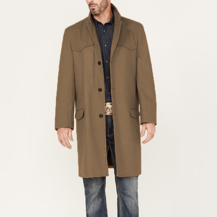 Men's Long Coat Classic Elegant Western Style