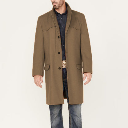 Men's Long Coat Classic Elegant Western Style