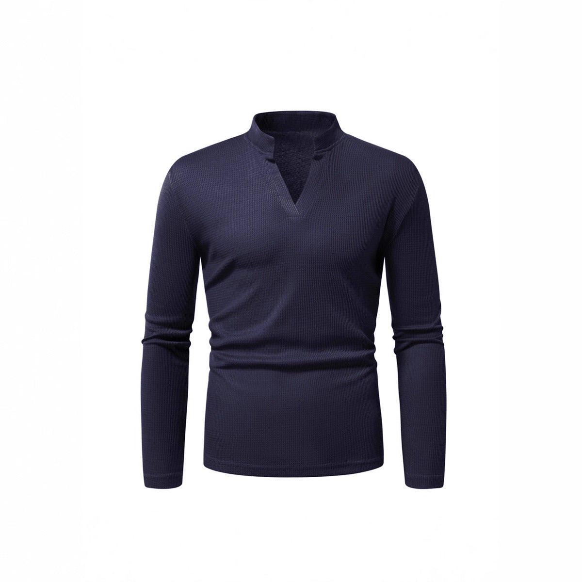Men's Long-Sleeve Shirt Modern Stand-Up Collar Structured