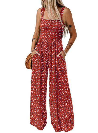 Elegant Women's Jumpsuit Floral Print Summer