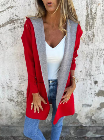 Hooded Cardigan Soft Comfortable With Pockets